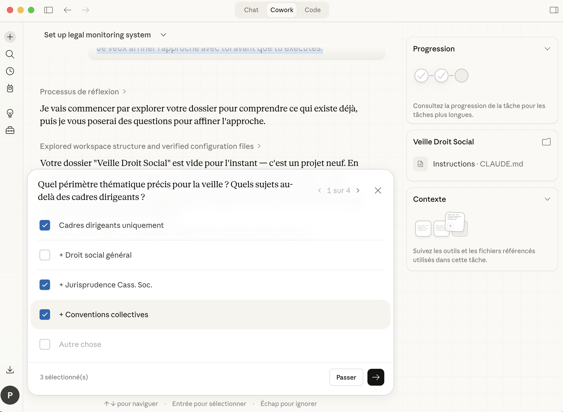 Claude pose des questions interactives avec AskUserQuestion